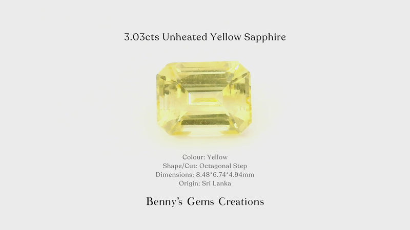 3.03cts Unheated Yellow Sapphire
