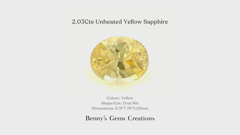 2.03Cts Unheated Yellow Sapphire