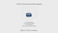 1.75CTS Unheated Royal Blue Sapphire - Benny's Gems Creations
