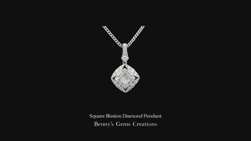 Square Illusion Diamond Pendant