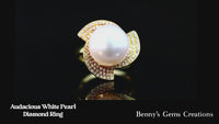 white pearl ring diamond