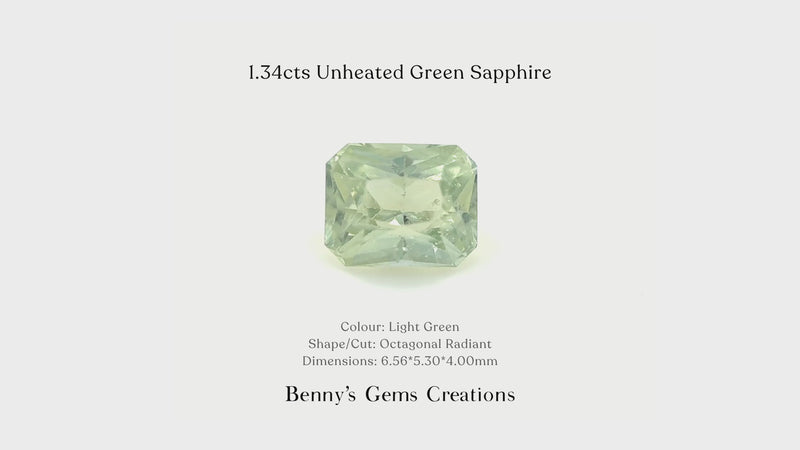 1.34cts Unheated Green Sapphire - Benny's Gems Creations
