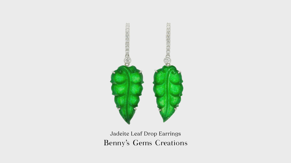 Jadeite Leaf Drop Earrings