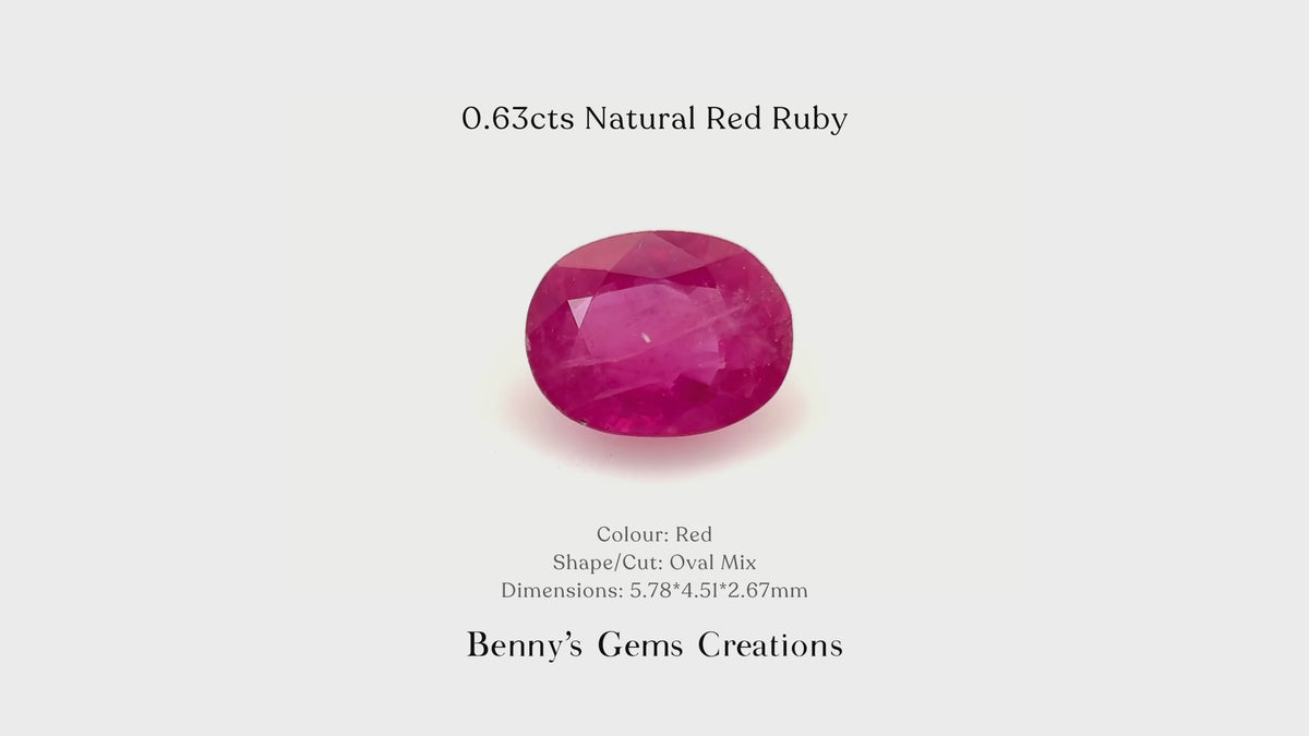 0.63cts Natural Red Ruby