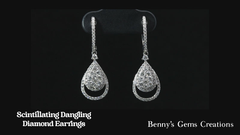 Earrings Diamond Scintillating  Dangling  