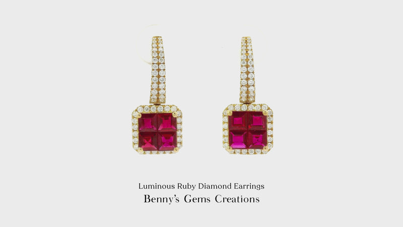 Luminous Ruby Diamond Earrings