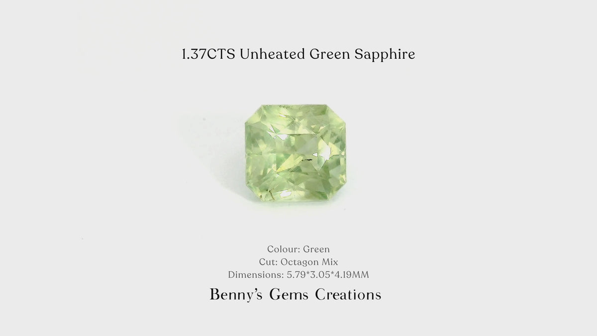 1.37CTS Unheated Green Sapphire