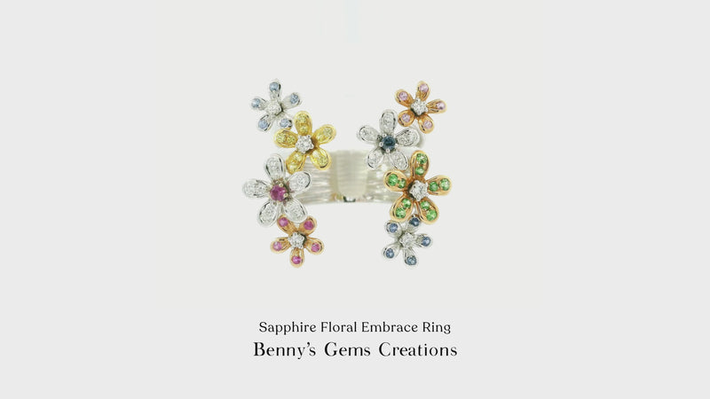 Sapphire Floral Embrace Ring