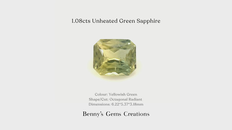 1.08cts Unheated Green Sapphire