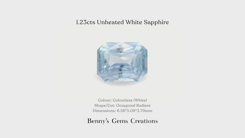 1.23cts Unheated White Sapphire