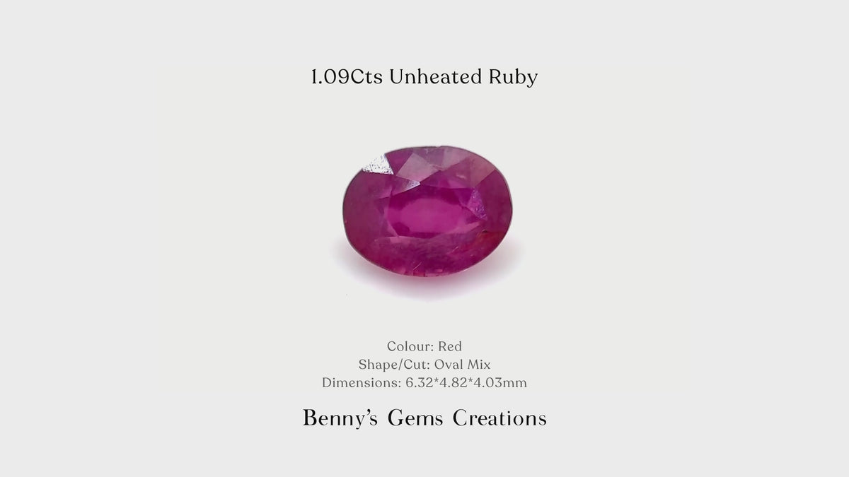1.09Cts Unheated Ruby
