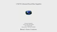1.74CTS Unheated Royal Blue Sapphire