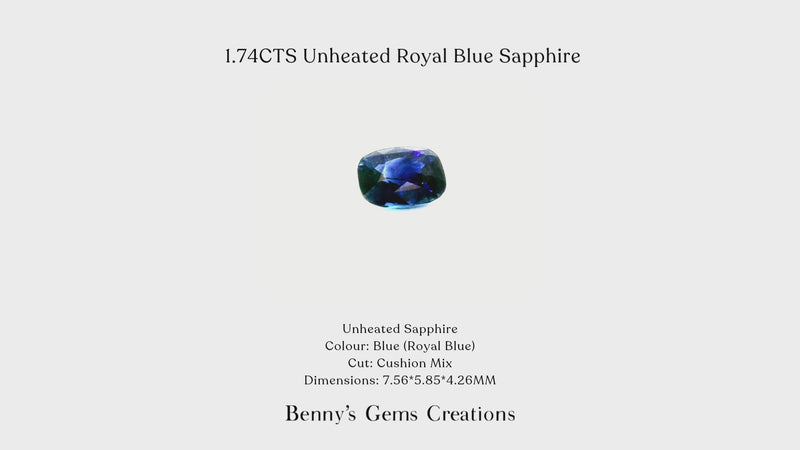 1.74CTS Unheated Royal Blue Sapphire