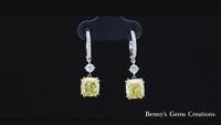 earring diamond yellow fancy vivid 