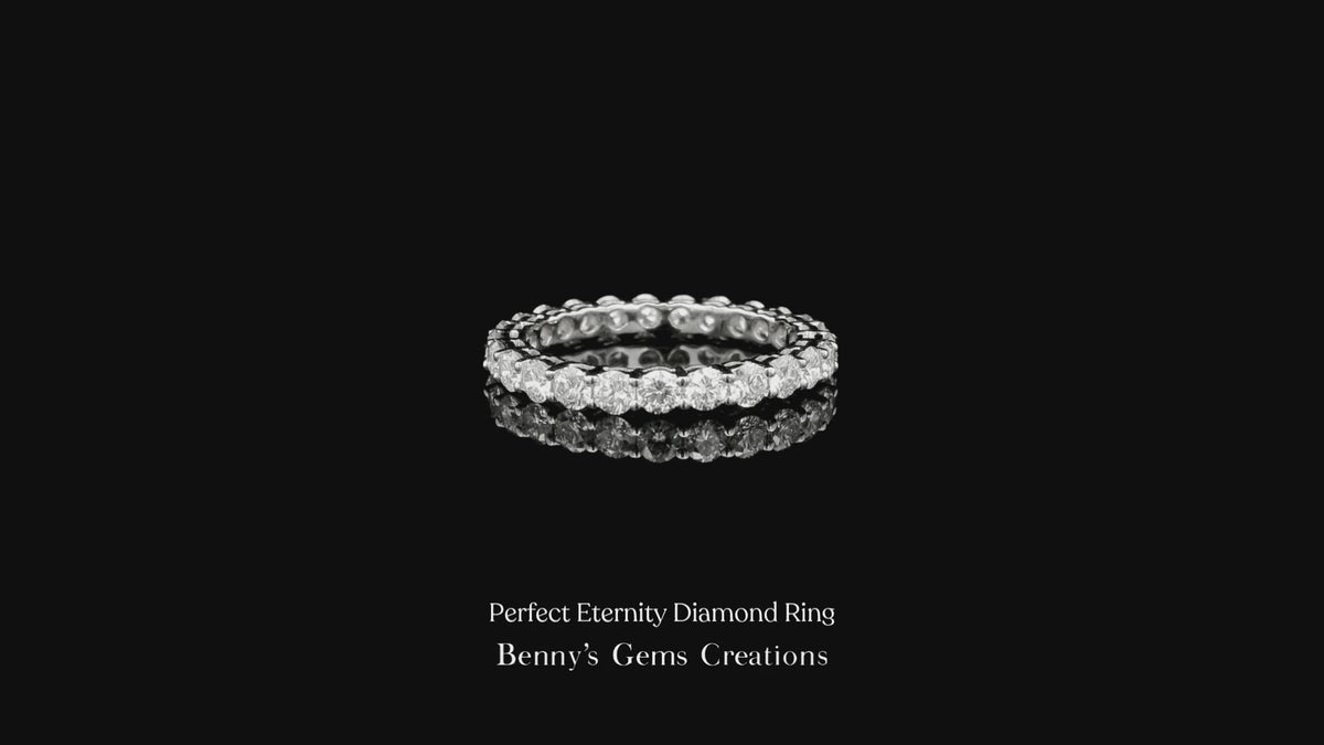 Perfect Eternity White Gold Diamond Ring with diamonds encircling the entire band