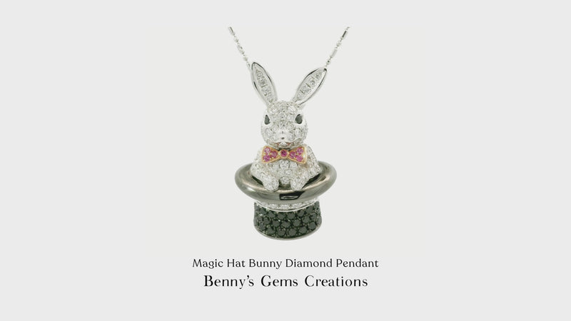 Magic Hat Bunny Diamond Pendant
