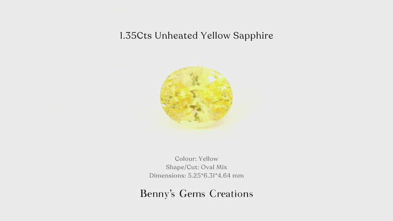 1.35Cts Unheated Yellow Sapphire