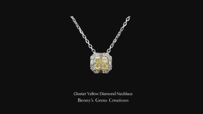 Cluster Yellow Diamond Necklace