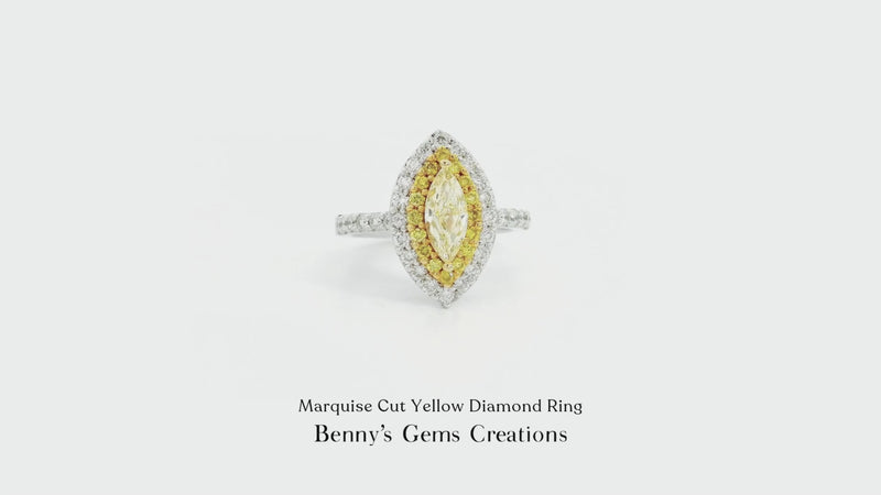 Marquise Cut Yellow Diamond Ring