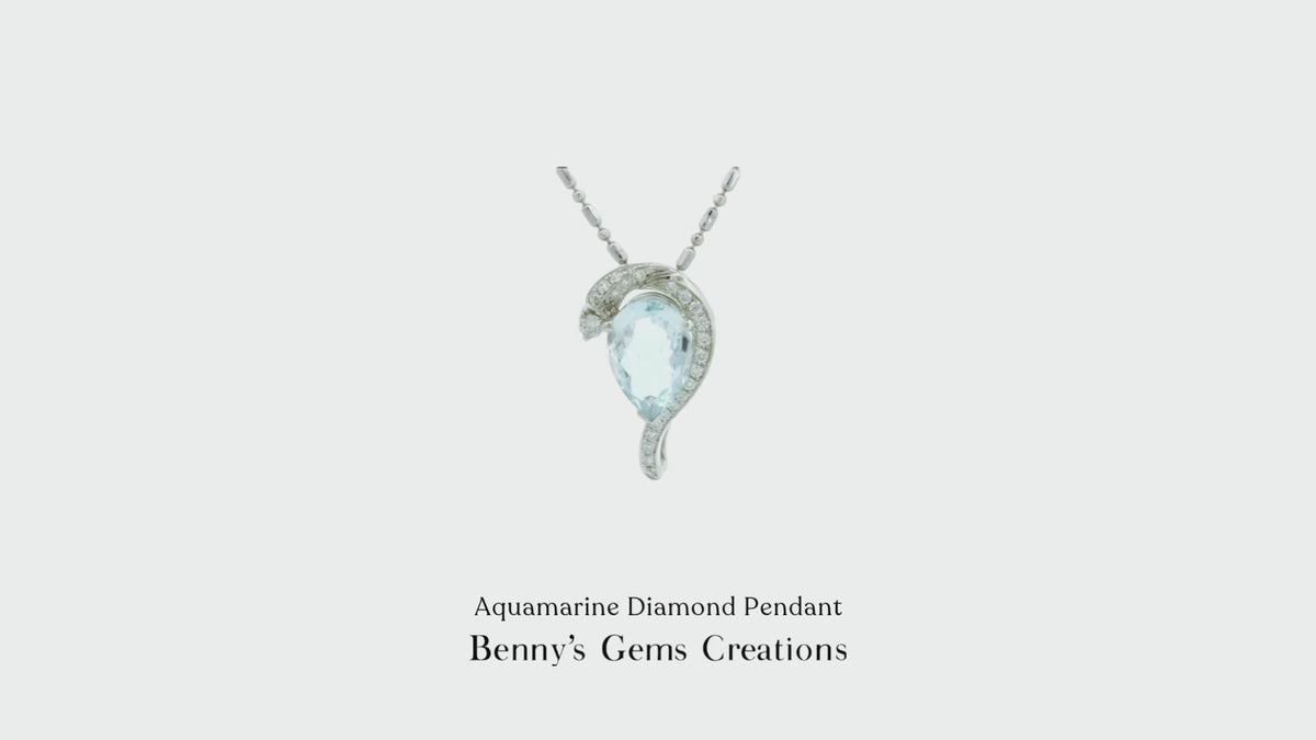 aquamarine diamond pendant