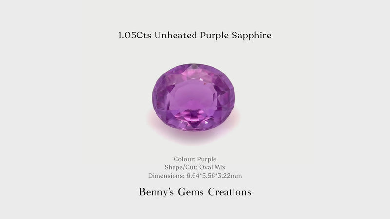 1.05Cts Unheated Purple Sapphire