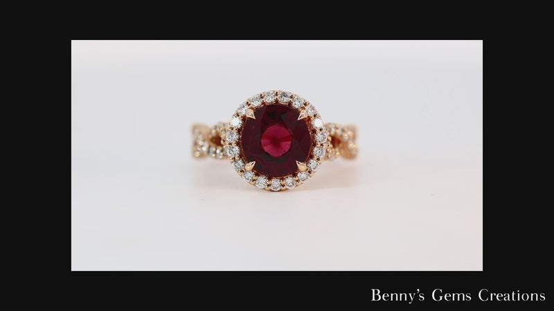 garnet damond ring