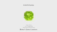 “Natural green Peridot – octagon mixed cut, 8 x 8.04 x 6.2 mm.”

It keeps the key descriptors (natural, color, cut, size) that both screen readers and search engines like.