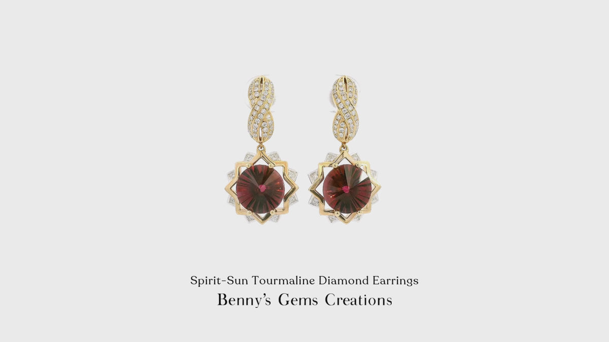 Spirit-Sun Tourmaline Diamond Earrings