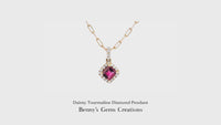 Dainty Tourmaline Diamond Pendant with soft feminine sparkle in delicate gold setting