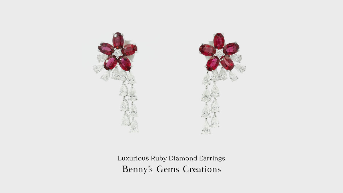 Luxurious Ruby Diamond Earrings