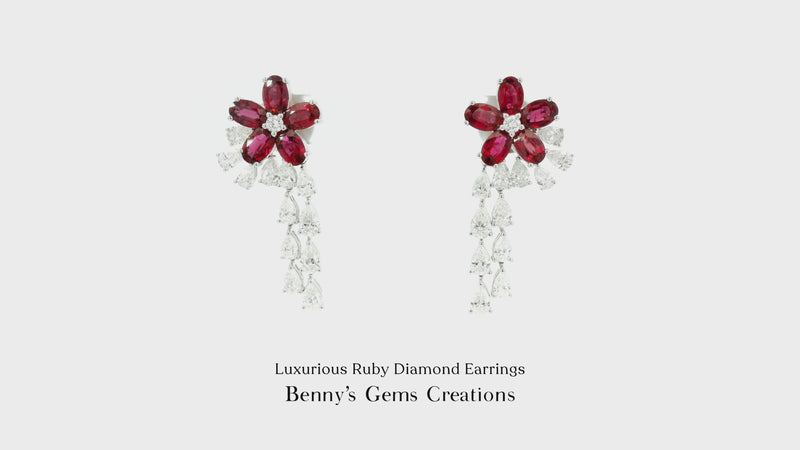 Luxurious Ruby Diamond Earrings