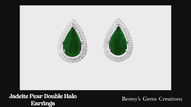 earring jadeite pear double halo 