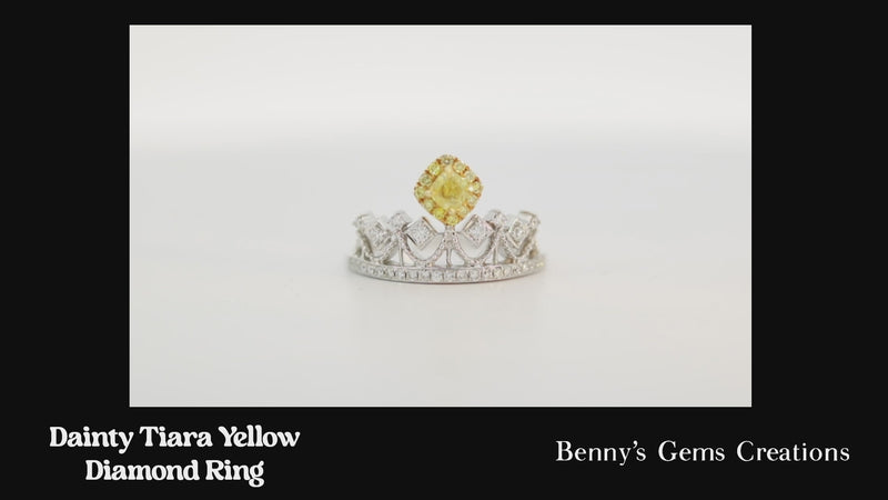  Ring Yellow Diamond  Dainty Tiara 