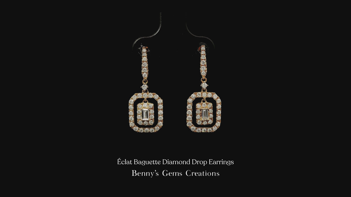 Éclat Baguette Diamond Drop Earrings