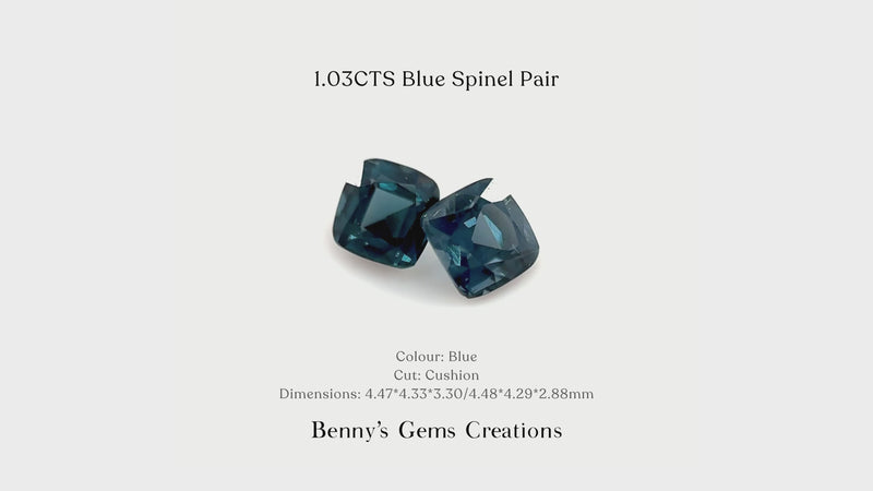 1.03CTS Blue Spinel Pair