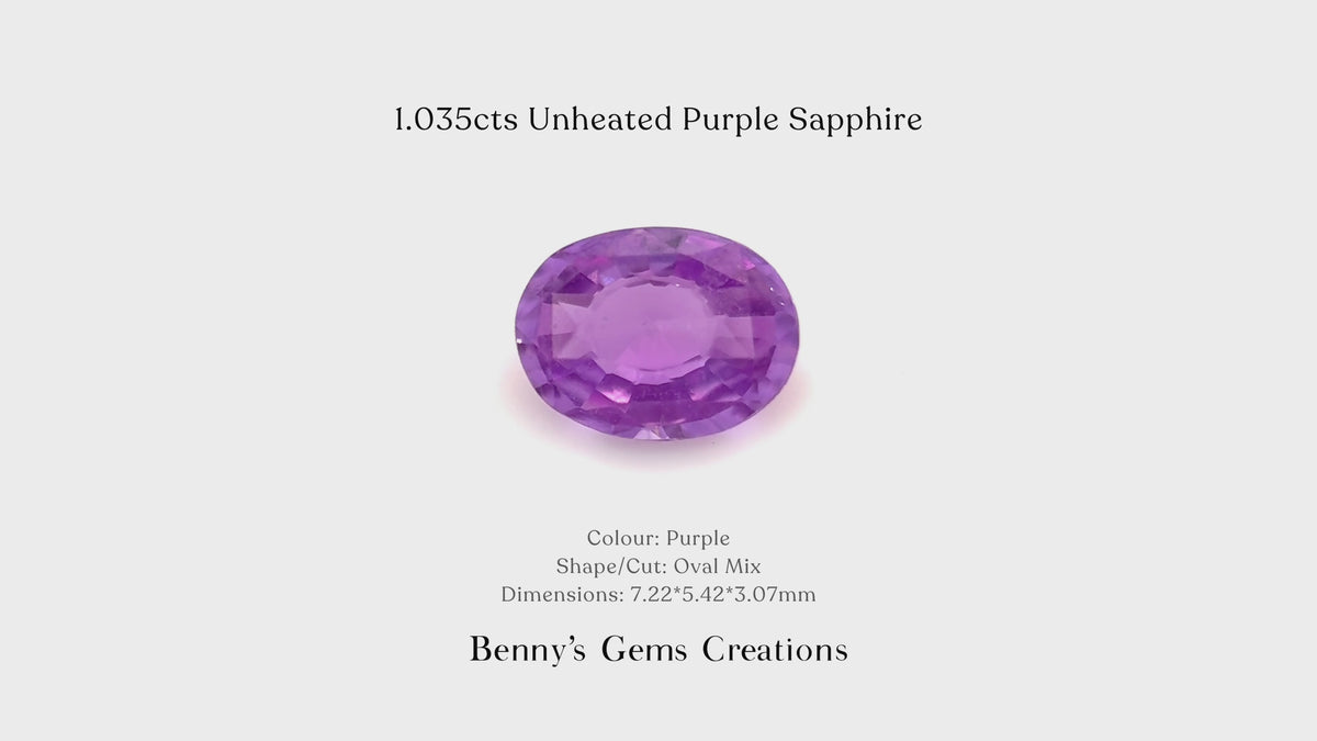 1.035cts Unheated Purple Sapphire