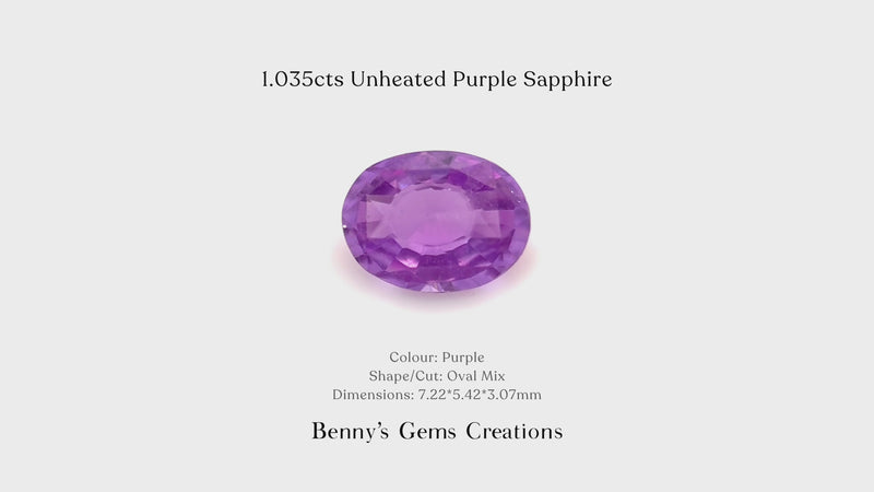 1.035cts Unheated Purple Sapphire