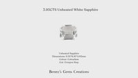 3.95ct Unheated White Sapphire