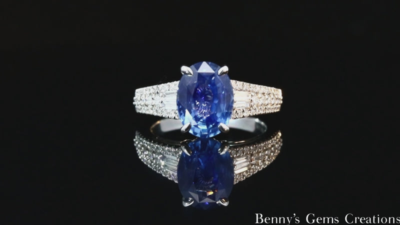 Mesmerising Blue Sapphire Diamond Ring