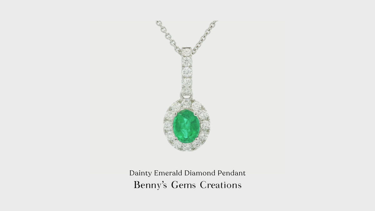 Dainty Emerald Diamond Pendant