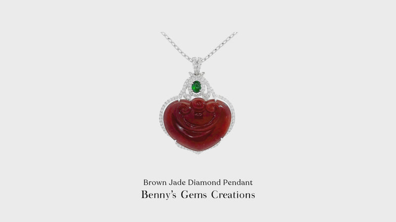 Brown Jade Diamond Pendant