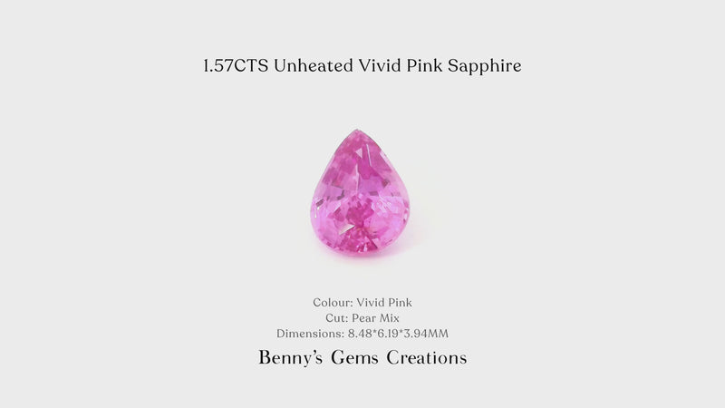1.57CTS Unheated Vivid Pink Sapphire