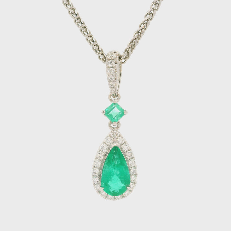 Pendant Emerald  Diamond Elegant 