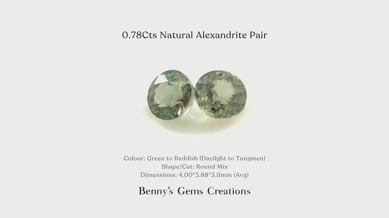 0.78Cts Natural Alexandrite Pair
