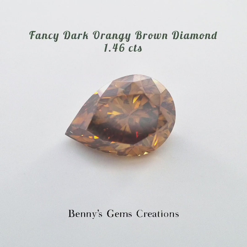 1.46CTS Fancy Dark Orange Brown Diamond