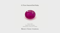 0.75cts Natural Red Ruby