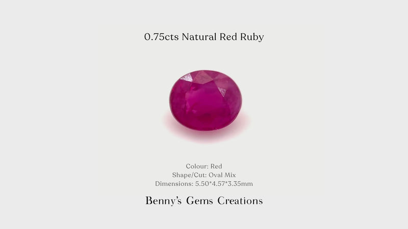 0.75cts Natural Red Ruby
