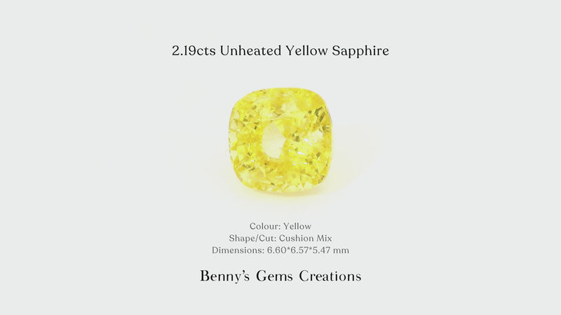 2.19cts Unheated Yellow Sapphire