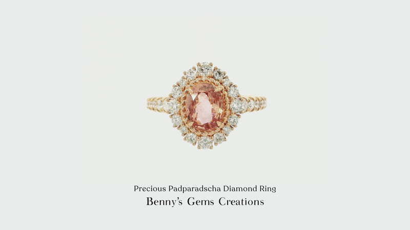 Precious Padparadscha Diamond Ring