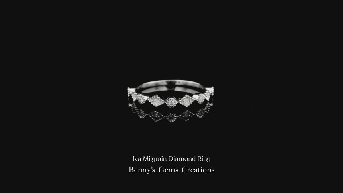 Iva Milgrain Diamond Ring